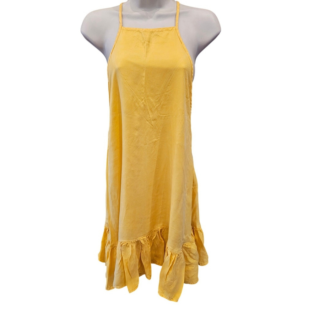One Teaspoon Luxe Cupro Dress Small Citrine Yellow